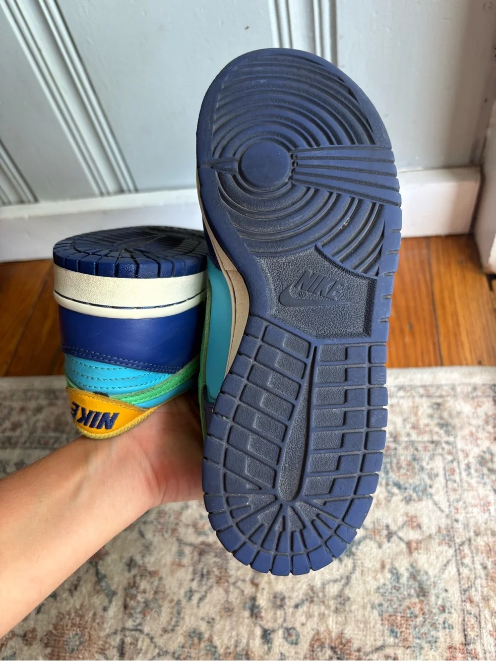 6.5Y Nike Dunks Blue & Teal Low-Top Sneakers